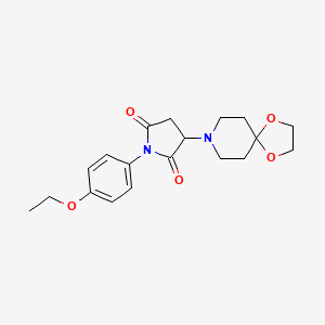 molecular formula C19H24N2O5 B4434390 3-(1,4-dioxa-8-azaspiro[4.5]dec-8-yl)-1-(4-ethoxyphenyl)-2,5-pyrrolidinedione 