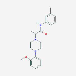molecular formula C21H27N3O2 B4434411 2-[4-(2-methoxyphenyl)-1-piperazinyl]-N-(3-methylphenyl)propanamide 