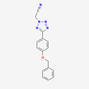 molecular formula C16H13N5O B4434445 {5-[4-(benzyloxy)phenyl]-2H-tetrazol-2-yl}acetonitrile 