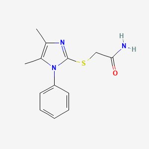 molecular formula C13H15N3OS B4434459 2-[(4,5-dimethyl-1-phenyl-1H-imidazol-2-yl)thio]acetamide 