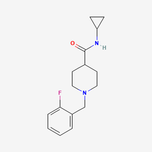 molecular formula C16H21FN2O B4434462 N-cyclopropyl-1-(2-fluorobenzyl)-4-piperidinecarboxamide 