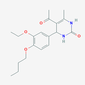 molecular formula C19H26N2O4 B443448 5-acetyl-4-(4-butoxy-3-ethoxyphenyl)-6-methyl-3,4-dihydro-2(1H)-pyrimidinone 