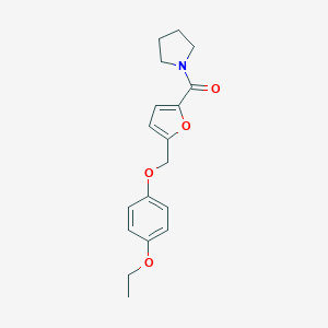 molecular formula C18H21NO4 B443449 1-{5-[(4-Ethoxyphenoxy)methyl]-2-furoyl}pyrrolidine 