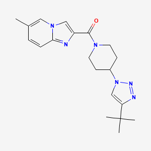 molecular formula C20H26N6O B4434496 2-{[4-(4-tert-butyl-1H-1,2,3-triazol-1-yl)piperidin-1-yl]carbonyl}-6-methylimidazo[1,2-a]pyridine 