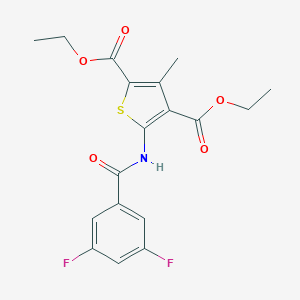 molecular formula C18H17F2NO5S B443452 Diethyl 5-[(3,5-difluorobenzoyl)amino]-3-methyl-2,4-thiophenedicarboxylate 