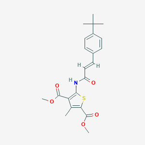 molecular formula C22H25NO5S B443453 Dimethyl 5-{[3-(4-tert-butylphenyl)acryloyl]amino}-3-methyl-2,4-thiophenedicarboxylate 