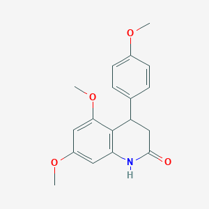 molecular formula C18H19NO4 B4434531 5,7-dimethoxy-4-(4-methoxyphenyl)-3,4-dihydro-2(1H)-quinolinone 