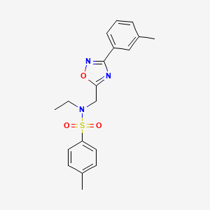 molecular formula C19H21N3O3S B4434551 N-ethyl-4-methyl-N-{[3-(3-methylphenyl)-1,2,4-oxadiazol-5-yl]methyl}benzenesulfonamide 