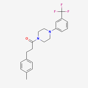 molecular formula C21H23F3N2O B4434554 1-[3-(4-methylphenyl)propanoyl]-4-[3-(trifluoromethyl)phenyl]piperazine 