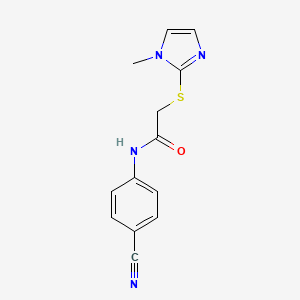 molecular formula C13H12N4OS B4434562 N-(4-cyanophenyl)-2-[(1-methyl-1H-imidazol-2-yl)thio]acetamide 