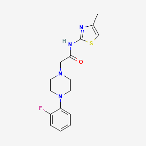 molecular formula C16H19FN4OS B4434571 2-[4-(2-fluorophenyl)-1-piperazinyl]-N-(4-methyl-1,3-thiazol-2-yl)acetamide 