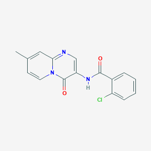molecular formula C16H12ClN3O2 B4434590 2-chloro-N-(8-methyl-4-oxo-4H-pyrido[1,2-a]pyrimidin-3-yl)benzamide 