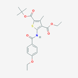 molecular formula C22H27NO6S B443460 2-Tert-butyl 4-ethyl 5-[(4-ethoxybenzoyl)amino]-3-methyl-2,4-thiophenedicarboxylate 