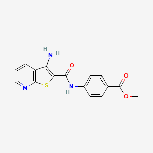 molecular formula C16H13N3O3S B4434600 methyl 4-{[(3-aminothieno[2,3-b]pyridin-2-yl)carbonyl]amino}benzoate 