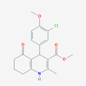 molecular formula C19H20ClNO4 B4434604 methyl 4-(3-chloro-4-methoxyphenyl)-2-methyl-5-oxo-1,4,5,6,7,8-hexahydro-3-quinolinecarboxylate 