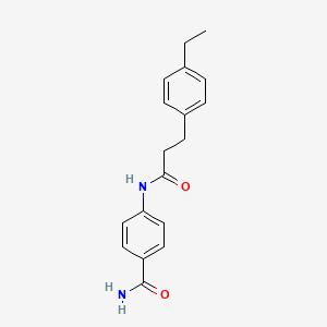 molecular formula C18H20N2O2 B4434624 4-{[3-(4-ethylphenyl)propanoyl]amino}benzamide 