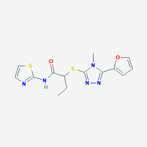 2-{[5-(2-furyl)-4-methyl-4H-1,2,4-triazol-3-yl]thio}-N-1,3-thiazol-2-ylbutanamide