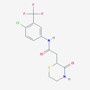 molecular formula C13H12ClF3N2O2S B4434645 N-[4-chloro-3-(trifluoromethyl)phenyl]-2-(3-oxo-2-thiomorpholinyl)acetamide 