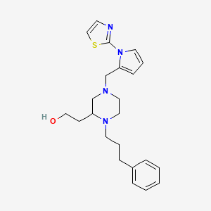 molecular formula C23H30N4OS B4434659 2-(1-(3-phenylpropyl)-4-{[1-(1,3-thiazol-2-yl)-1H-pyrrol-2-yl]methyl}-2-piperazinyl)ethanol 