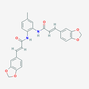 molecular formula C27H22N2O6 B443468 3-(1,3-benzodioxol-5-yl)-N-(2-{[3-(1,3-benzodioxol-5-yl)acryloyl]amino}-4-methylphenyl)acrylamide 