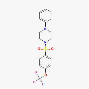 molecular formula C17H17F3N2O3S B4434684 1-phenyl-4-{[4-(trifluoromethoxy)phenyl]sulfonyl}piperazine 