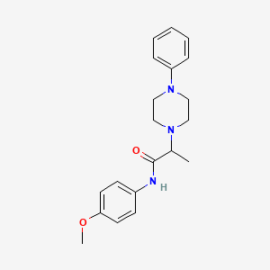 molecular formula C20H25N3O2 B4434713 N-(4-methoxyphenyl)-2-(4-phenyl-1-piperazinyl)propanamide 
