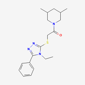 molecular formula C19H26N4OS B4434717 1-{[(4-ethyl-5-phenyl-4H-1,2,4-triazol-3-yl)thio]acetyl}-3,5-dimethylpiperidine 