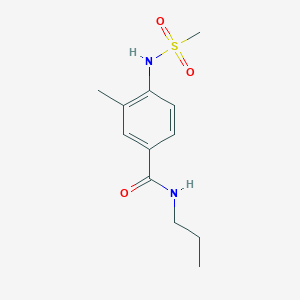 molecular formula C12H18N2O3S B4434743 3-methyl-4-[(methylsulfonyl)amino]-N-propylbenzamide 