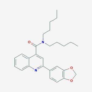 molecular formula C27H32N2O3 B443475 2-(1,3-benzodioxol-5-yl)-N,N-dipentylquinoline-4-carboxamide 