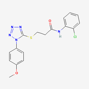 molecular formula C17H16ClN5O2S B4434759 N-(2-chlorophenyl)-3-{[1-(4-methoxyphenyl)-1H-tetrazol-5-yl]thio}propanamide 