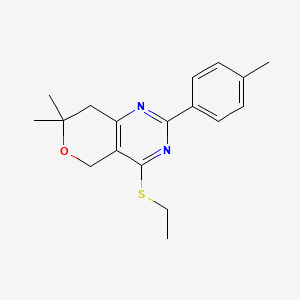 molecular formula C18H22N2OS B4434801 4-(ethylthio)-7,7-dimethyl-2-(4-methylphenyl)-7,8-dihydro-5H-pyrano[4,3-d]pyrimidine 