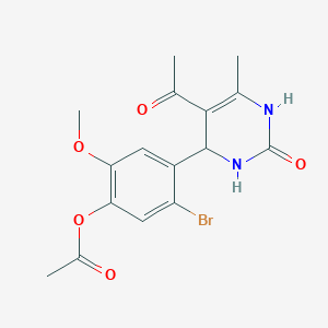 4-(5-Acetyl-6-methyl-2-oxo-1,2,3,4-tetrahydro-4-pyrimidinyl)-5-bromo-2-methoxyphenyl acetate
