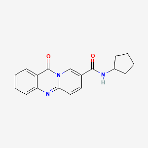 molecular formula C18H17N3O2 B4434836 N-cyclopentyl-11-oxo-11H-pyrido[2,1-b]quinazoline-8-carboxamide 