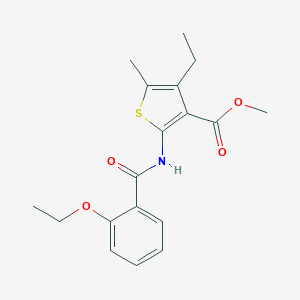 molecular formula C18H21NO4S B443484 Methyl 2-[(2-ethoxybenzoyl)amino]-4-ethyl-5-methyl-3-thiophenecarboxylate 