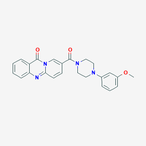molecular formula C24H22N4O3 B4434851 8-{[4-(3-methoxyphenyl)-1-piperazinyl]carbonyl}-11H-pyrido[2,1-b]quinazolin-11-one 