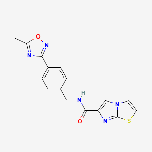 molecular formula C16H13N5O2S B4434852 N-[4-(5-methyl-1,2,4-oxadiazol-3-yl)benzyl]imidazo[2,1-b][1,3]thiazole-6-carboxamide 