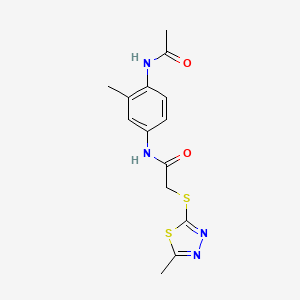 N-[4-(acetylamino)-3-methylphenyl]-2-[(5-methyl-1,3,4-thiadiazol-2-yl)thio]acetamide