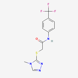 molecular formula C12H11F3N4OS B4434867 2-[(4-methyl-4H-1,2,4-triazol-3-yl)thio]-N-[4-(trifluoromethyl)phenyl]acetamide 