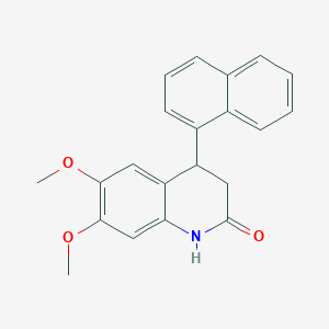 molecular formula C21H19NO3 B4434872 6,7-dimethoxy-4-(1-naphthyl)-3,4-dihydro-2(1H)-quinolinone 