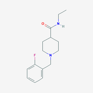 molecular formula C15H21FN2O B4434894 N-ethyl-1-(2-fluorobenzyl)-4-piperidinecarboxamide 