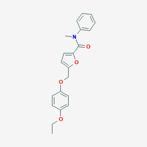 molecular formula C21H21NO4 B443490 5-[(4-ethoxyphenoxy)methyl]-N-methyl-N-phenylfuran-2-carboxamide 