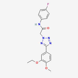 molecular formula C18H18FN5O3 B4434916 2-[5-(3-ethoxy-4-methoxyphenyl)-2H-tetrazol-2-yl]-N-(4-fluorophenyl)acetamide 