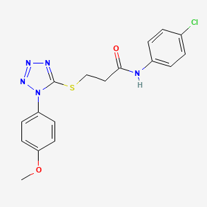 molecular formula C17H16ClN5O2S B4434924 N-(4-chlorophenyl)-3-{[1-(4-methoxyphenyl)-1H-tetrazol-5-yl]thio}propanamide 