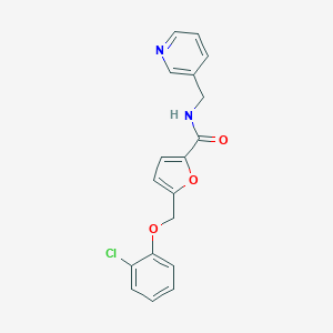 molecular formula C18H15ClN2O3 B443493 5-[(2-chlorophenoxy)methyl]-N-(pyridin-3-ylmethyl)furan-2-carboxamide 