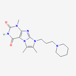 molecular formula C18H26N6O2 B4434957 1,6,7-trimethyl-8-[3-(1-piperidinyl)propyl]-1H-imidazo[2,1-f]purine-2,4(3H,8H)-dione 