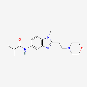 molecular formula C18H26N4O2 B4434967 2-methyl-N-{1-methyl-2-[2-(4-morpholinyl)ethyl]-1H-benzimidazol-5-yl}propanamide 