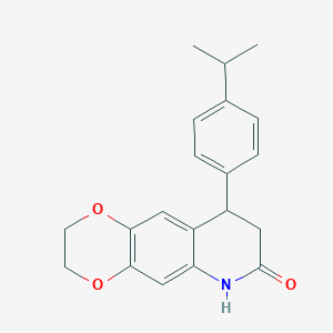 molecular formula C20H21NO3 B4434978 9-(4-isopropylphenyl)-2,3,8,9-tetrahydro[1,4]dioxino[2,3-g]quinolin-7(6H)-one 