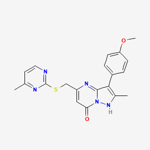 3-(4-methoxyphenyl)-2-methyl-5-{[(4-methyl-2-pyrimidinyl)thio]methyl}pyrazolo[1,5-a]pyrimidin-7(4H)-one