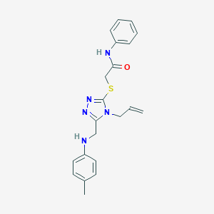 molecular formula C21H23N5OS B443501 2-{[4-allyl-5-(4-toluidinomethyl)-4H-1,2,4-triazol-3-yl]sulfanyl}-N-phenylacetamide 