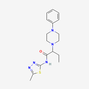 molecular formula C17H23N5OS B4435010 N-(5-methyl-1,3,4-thiadiazol-2-yl)-2-(4-phenyl-1-piperazinyl)butanamide 